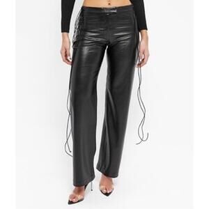 Aya Muse Volterra Black Vegan Leather Pants New Size Small